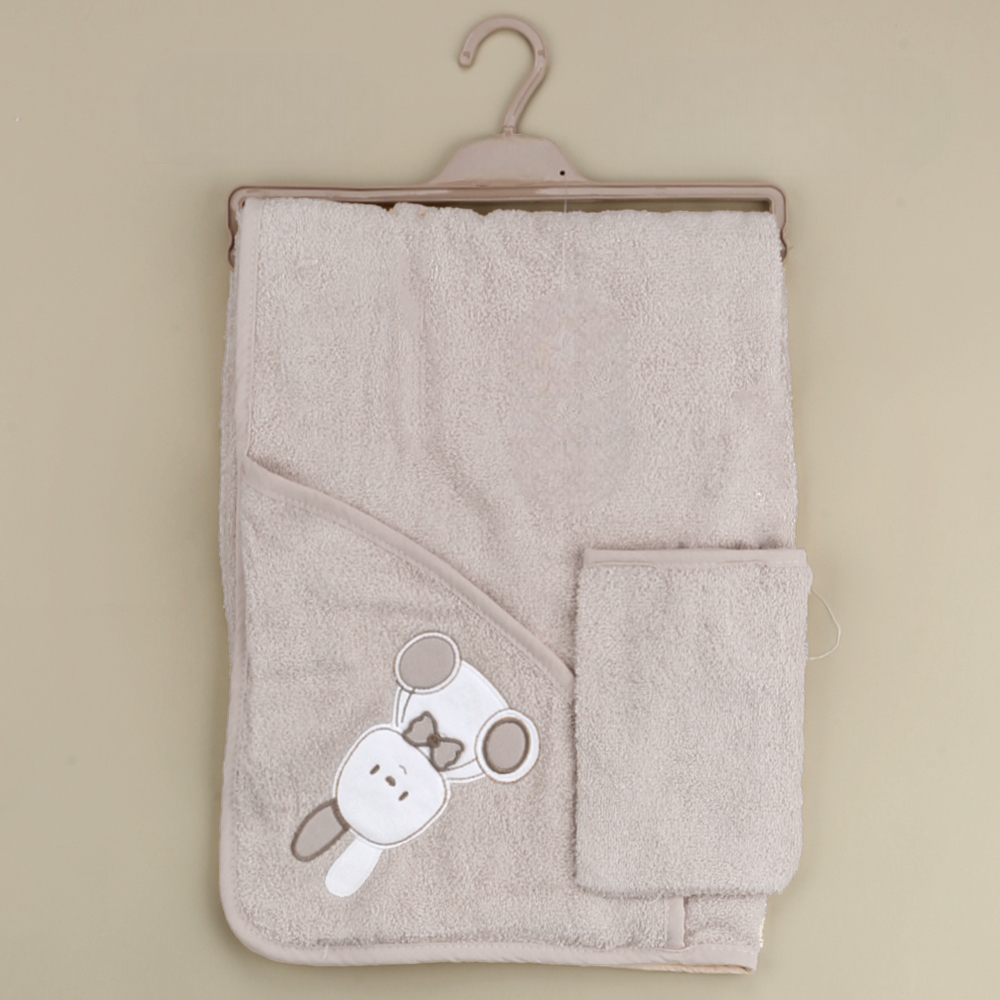 Rabbit Themed Baby Towel Grey - SP001.137.5