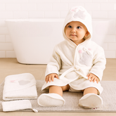 Ribbon Bear Themed Baby Bathrobe Set Ecru (0-24 Months) - SP001.155.10