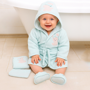 Ribbon Rabbit Themed Baby Bathrobe Set Mint (0-24 Months) - SP001.156.11