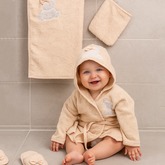 Ribbon Rabbit Themed Baby Bathrobe Set Beige (0-24 Months) - SP001.156.12