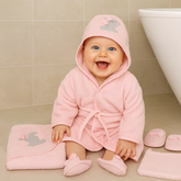 Ribbon Rabbit Themed Baby Bathrobe Set Salmon (0-24 Months) - SP001.156.8