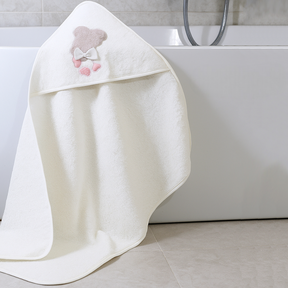 Ribbon Bear Themed Baby Towel Ecru - SP001.157.10