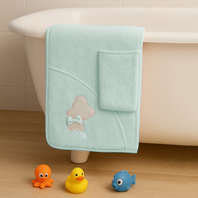 Ribbon Bear Themed Baby Towel Mint - SP001.157.11