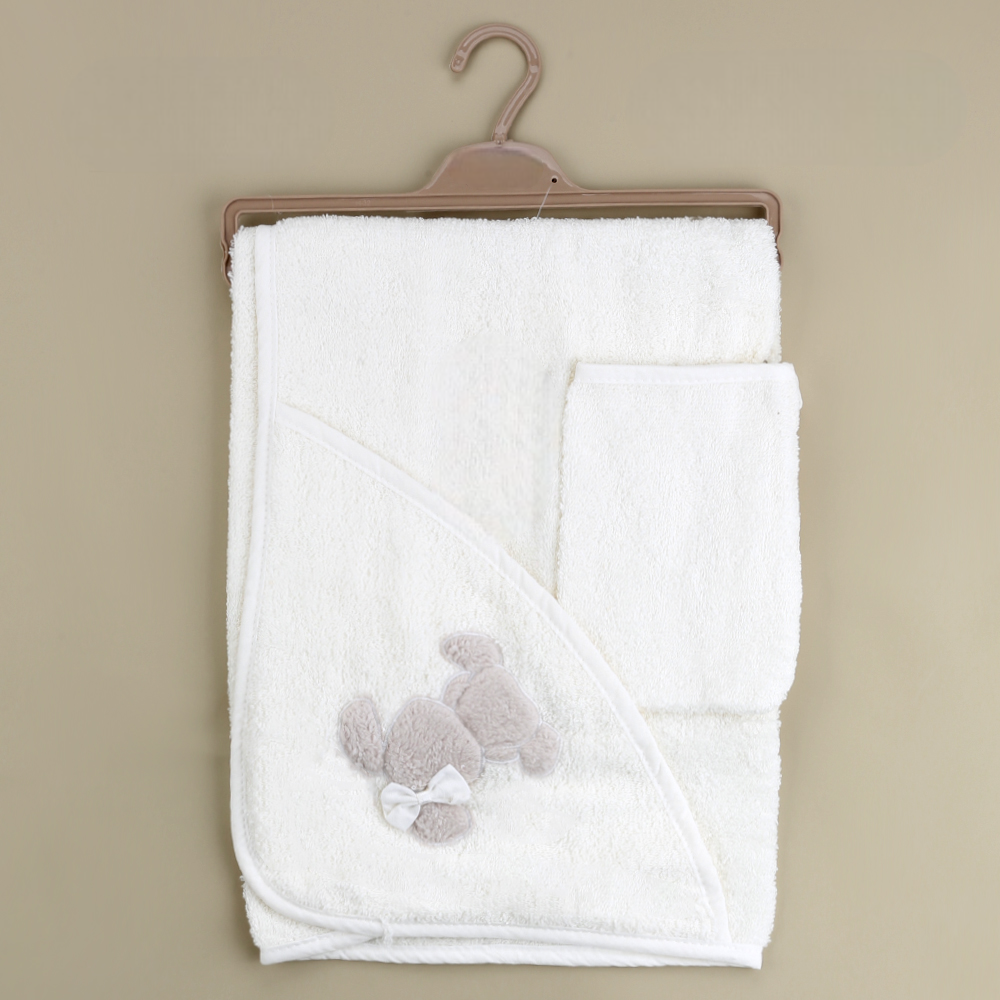 Ribbon Rabbit Themed Baby Towel Ecru - SP001.158.10