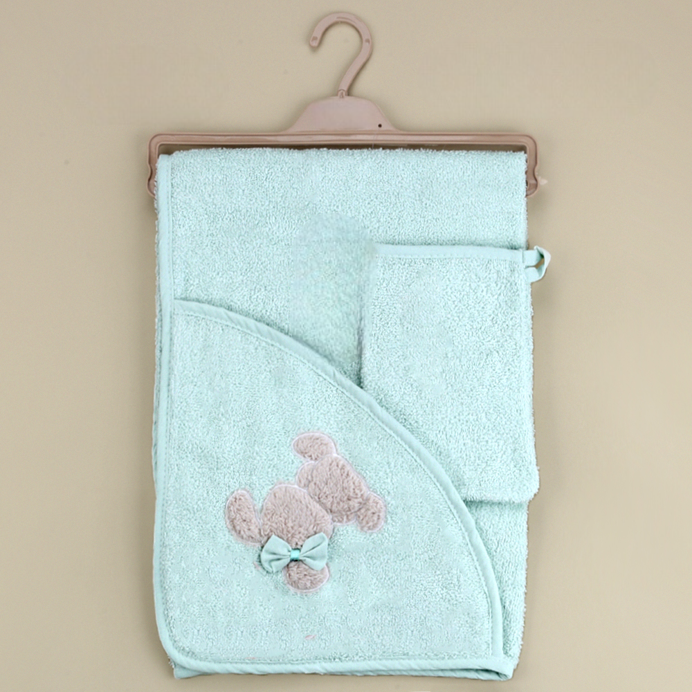 Ribbon Rabbit Themed Baby Towel Mint - SP001.158.11