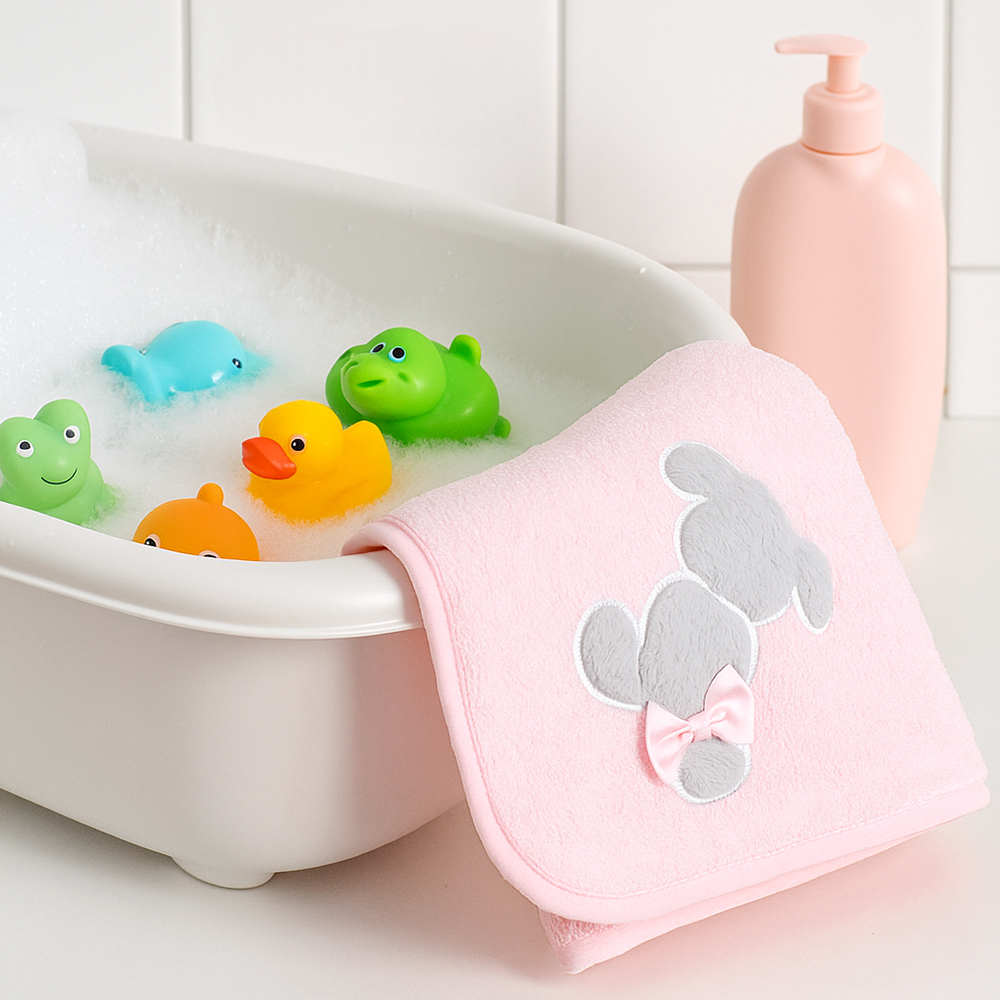 Ribbon Rabbit Themed Baby Towel Salmon - SP001.158.8