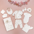Rose Themed Hospital Outfit 10-Piece Set Newborn Baby Girl Ecru-Beige (0-3 Months) - SP001.2022.41