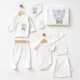 Polka Dot Bear Themed Hospital Outfit 10-Piece Set Newborn Baby Green (0-3 Months) - SP001.2107.13