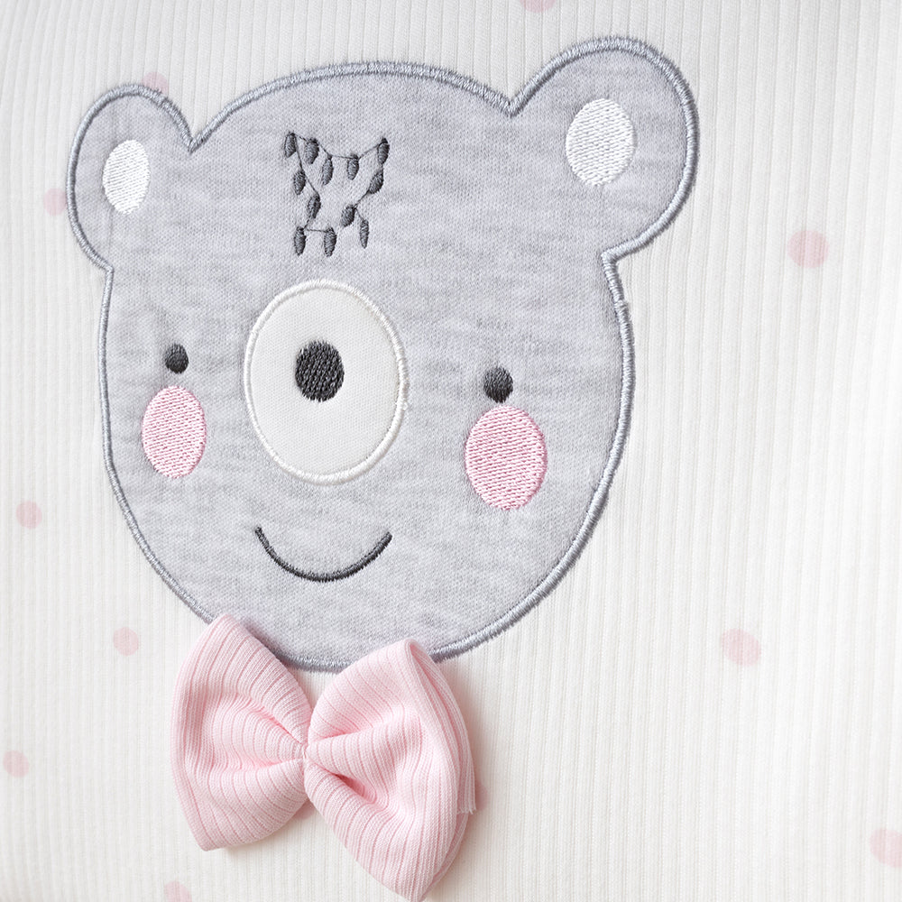 Polka Dot Bear Themed Hospital Outfit 10-Piece Set Newborn Baby Girl Pink (0-3 Months) - SP001.2107.2