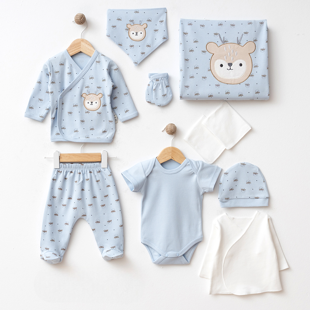 Sweet Dear Themed Hospital Outfit 10-Piece Set Newborn Baby Blue (0-3 Months) - SP001.2108.1
