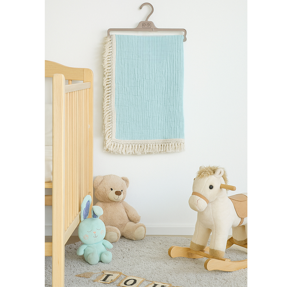 Fringed Baby Blanket Green - SP001.71907.13