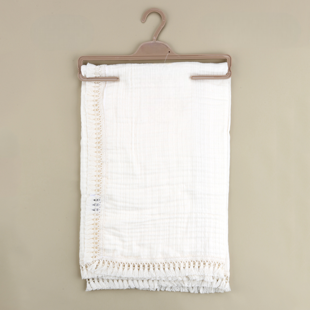 Fringed Baby Blanket Ecru - SP001.71907.3