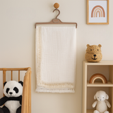 Fringed Baby Blanket Ecru - SP001.71907.3