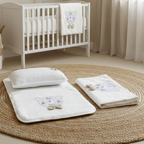 Polka Dot Bear Baby Blanket, Pillow & Diaper Changing Cushion Beige - SP001.8811.12