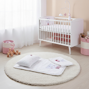 Polka Dot Bear Baby Blanket, Pillow & Diaper Changing Cushion Dried Rose - SP001.8811.36