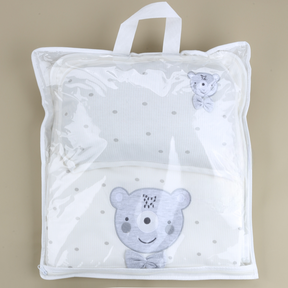 Polka Dot Bear Baby Blanket, Pillow & Diaper Changing Cushion Grey - SP001.8811.5