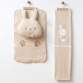 Rabbit Themed Baby Blanket, Pillow & Diaper Changing Cushion Beige - SP001.8812.12