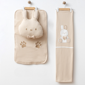 Rabbit Themed Baby Blanket, Pillow & Diaper Changing Cushion Beige - SP001.8812.12