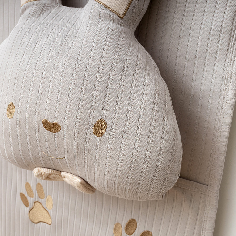 Rabbit Themed Baby Blanket, Pillow & Diaper Changing Cushion Grey - SP001.8812.5