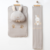 Rabbit Themed Baby Blanket, Pillow & Diaper Changing Cushion Grey - SP001.8812.5