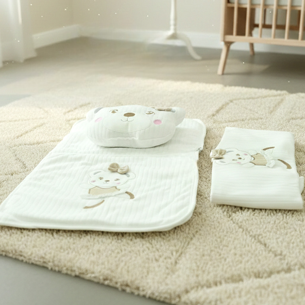 Lacy Soft Baby Blanket, Pillow & Diaper Changing Cushion Ecru - SP001.8813.10