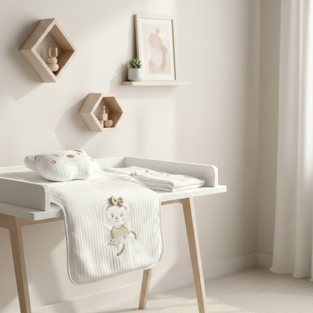 Lacy Soft Baby Blanket, Pillow & Diaper Changing Cushion Ecru - SP001.8813.10