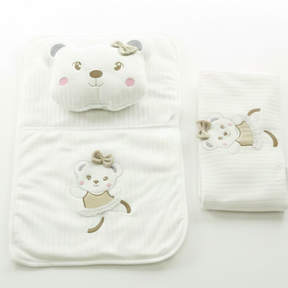 Lacy Soft Baby Blanket, Pillow & Diaper Changing Cushion Ecru - SP001.8813.10