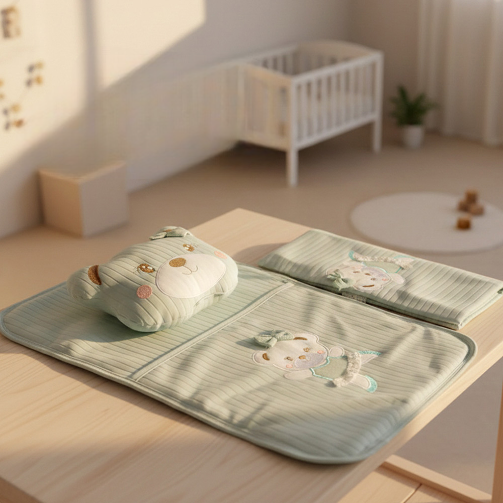 Lacy Soft Baby Blanket, Pillow & Diaper Changing Cushion Mint - SP001.8813.11