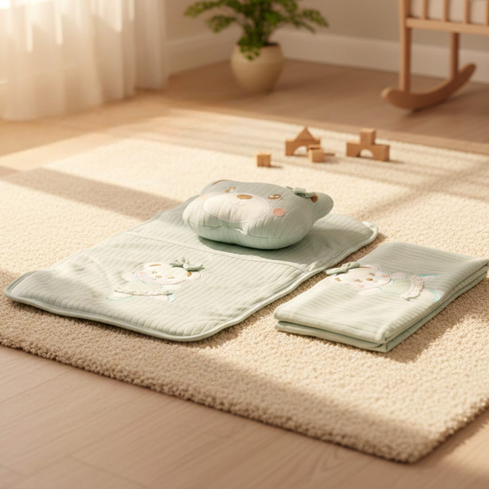Lacy Soft Baby Blanket, Pillow & Diaper Changing Cushion Mint - SP001.8813.11