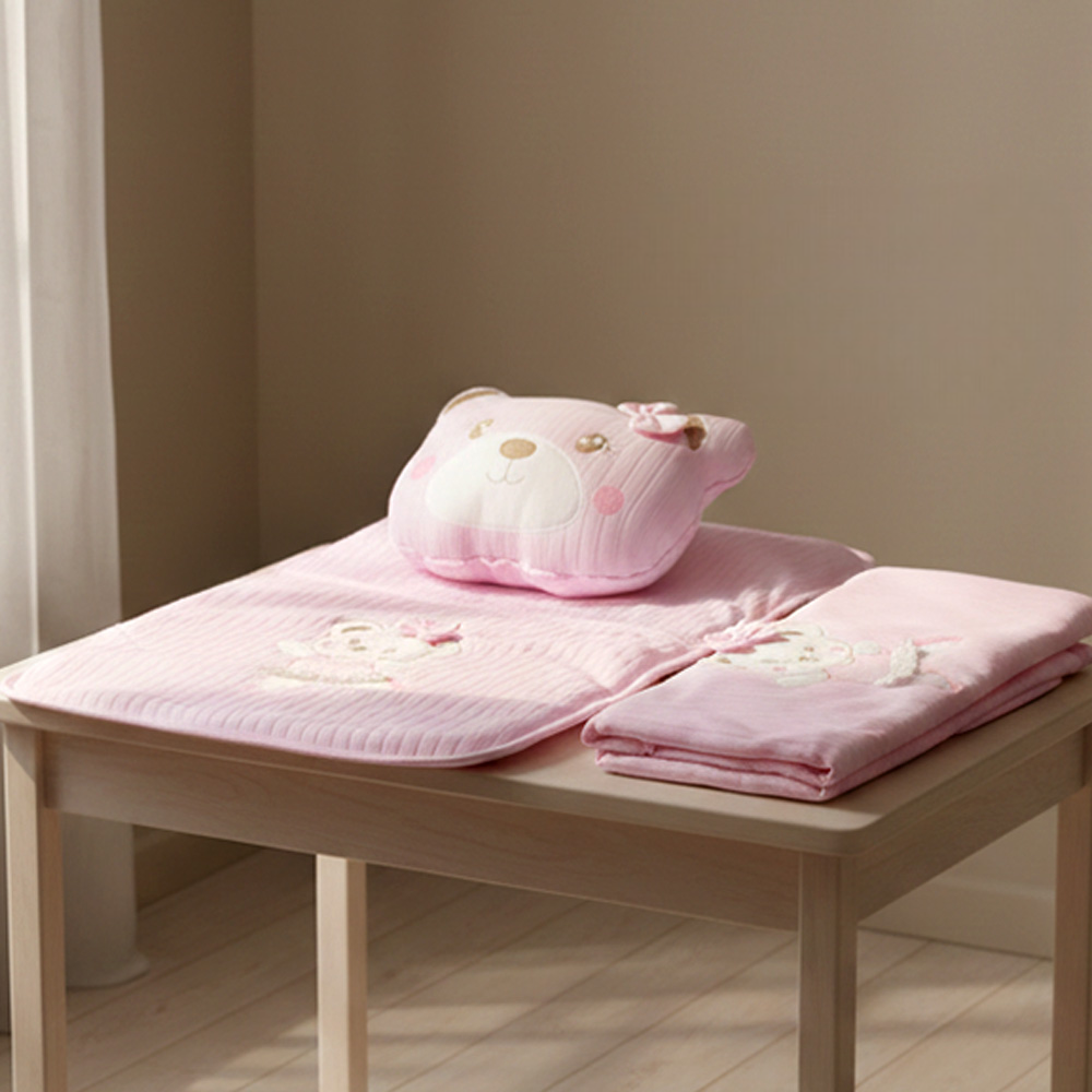 Lacy Soft Baby Blanket, Pillow & Diaper Changing Cushion Pink - SP001.8813.2