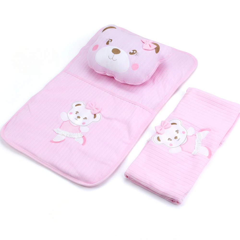 Lacy Soft Baby Blanket, Pillow & Diaper Changing Cushion Pink - SP001.8813.2