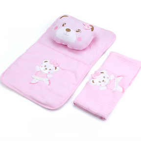 Lacy Soft Baby Blanket, Pillow & Diaper Changing Cushion Pink - SP001.8813.2