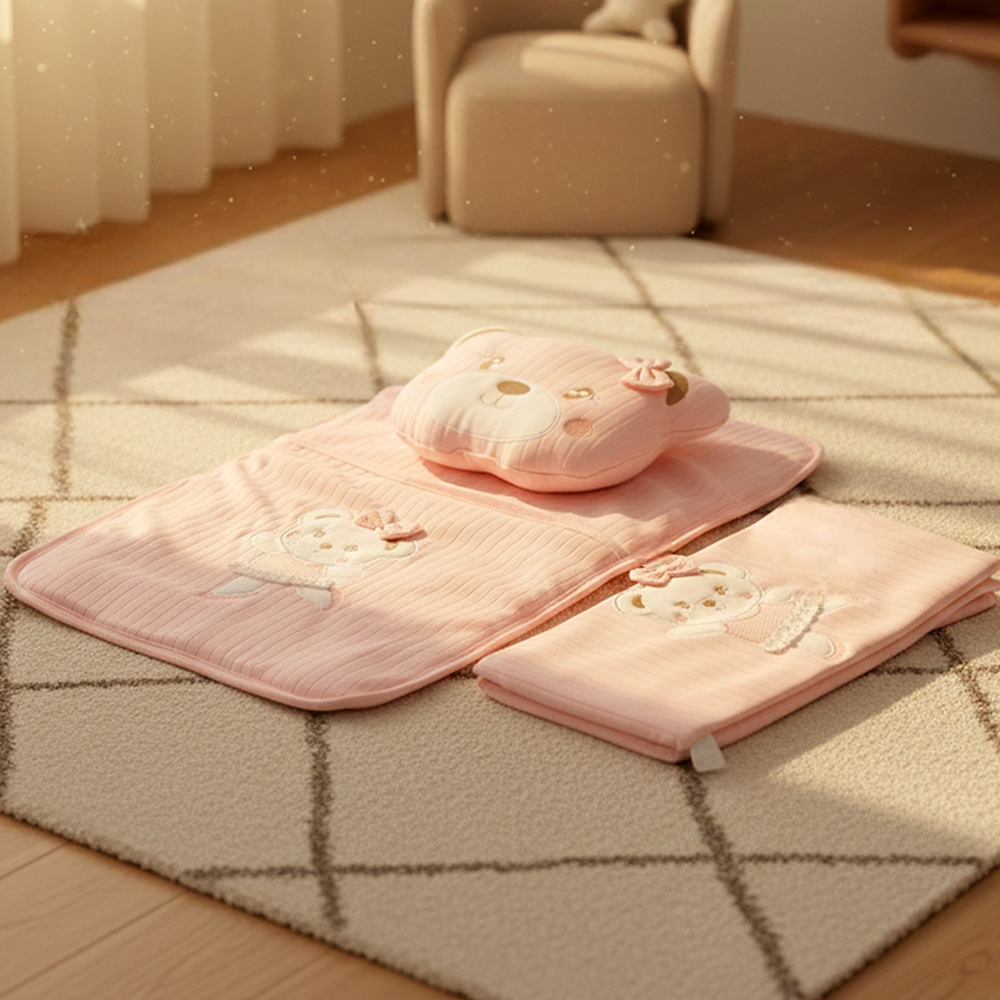 Lacy Soft Baby Blanket, Pillow & Diaper Changing Cushion Salmon - SP001.8813.8