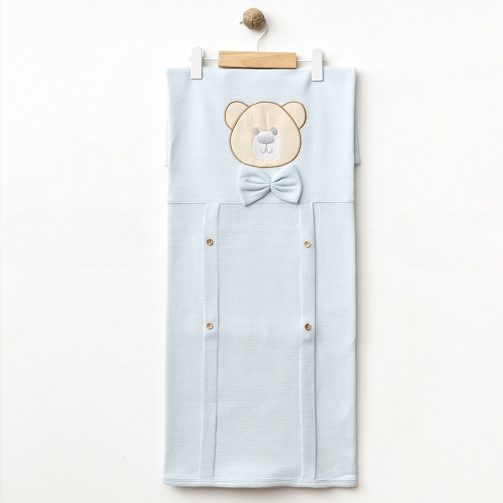 Bow Tie Teddy Bear Themed Baby Blanket Blue - SP001.9189.1