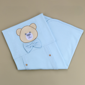 Bow Tie Teddy Bear Themed Baby Blanket Blue - SP001.9189.1