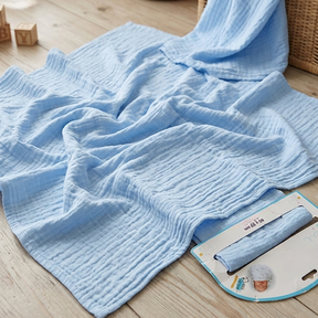 Soft Double-Layer Muslin Baby Blanket Blue - SP001.9211