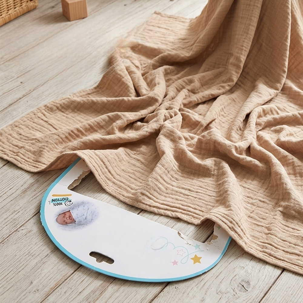 Soft Double-Layer Muslin Baby Blanket Coffee - SP001.9211