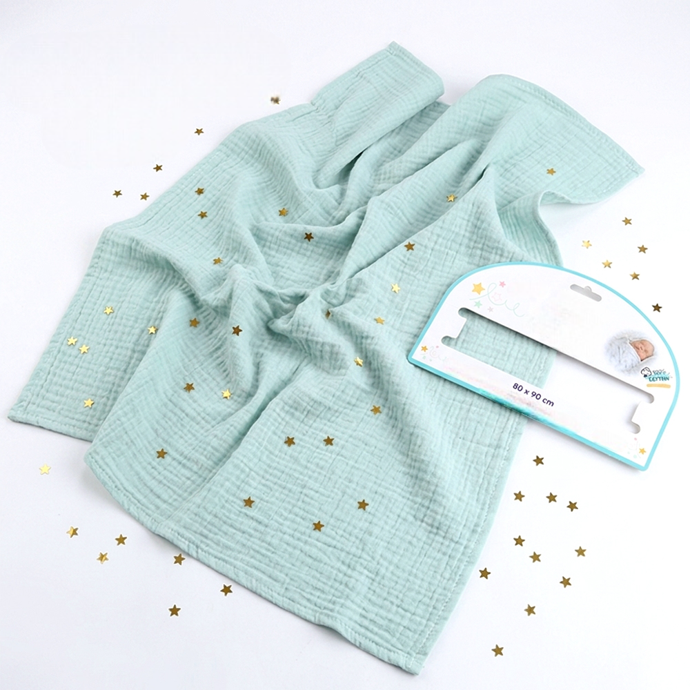 Soft Double-Layer Muslin Baby Blanket Green - SP001.9211