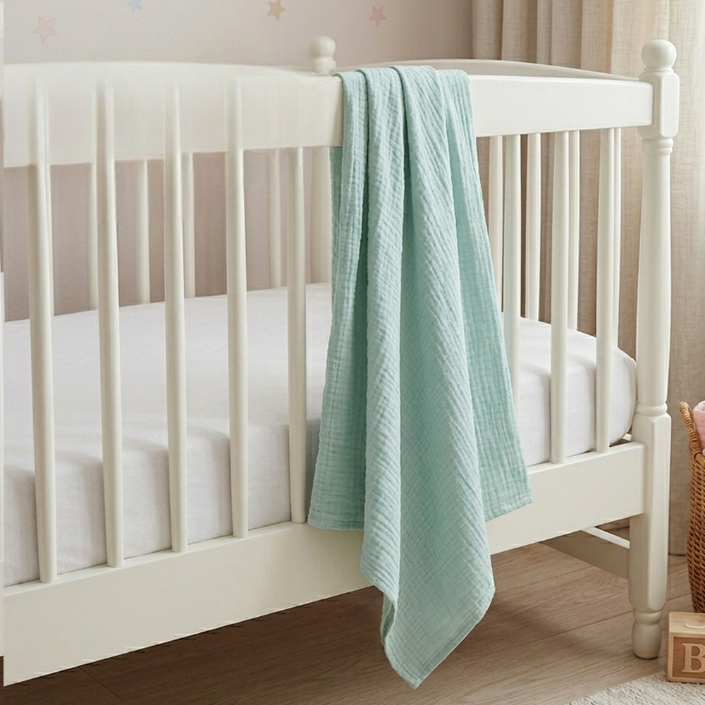 Soft Double-Layer Muslin Baby Blanket Green - SP001.9211