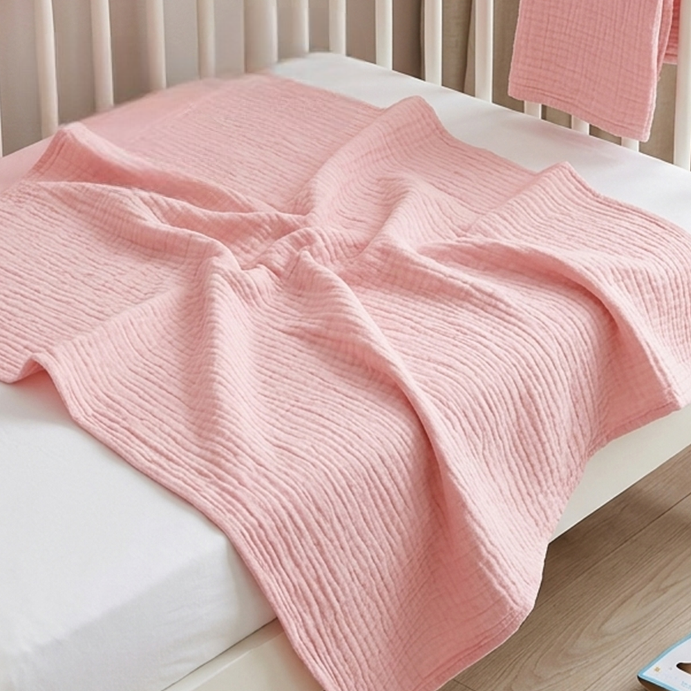 Soft Double-Layer Muslin Baby Blanket Pink - SP001.9211