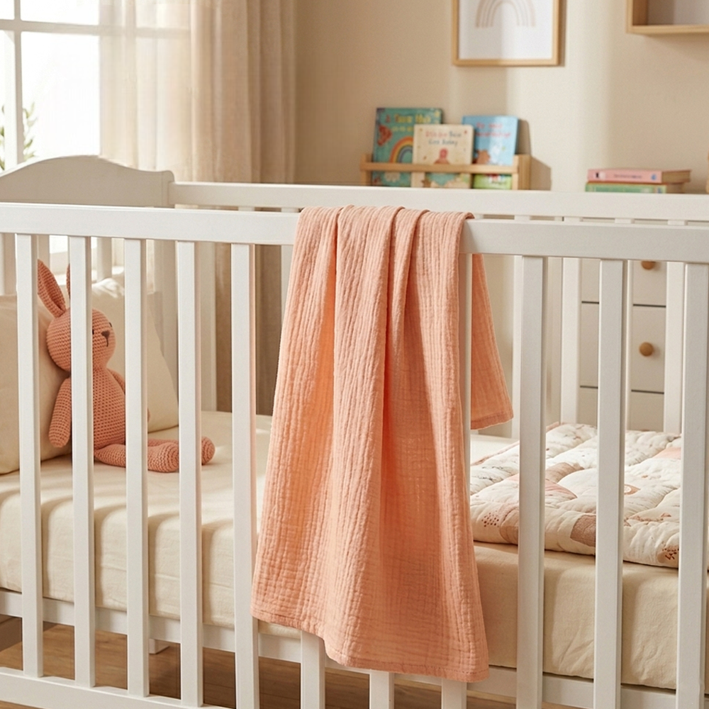Soft Double-Layer Muslin Baby Blanket Salmon - SP001.9211